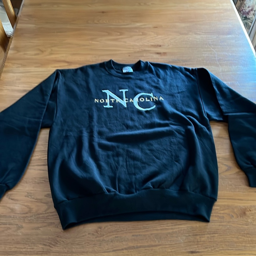 Jerzees NuBlend Crewneck Sweatshirt Large  Black Gold North Carolina  NWOT